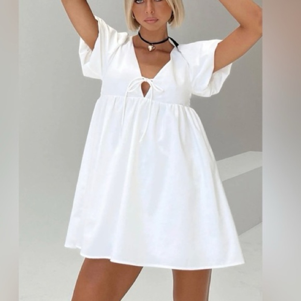 Princess Polly White Mini Babydoll Dress